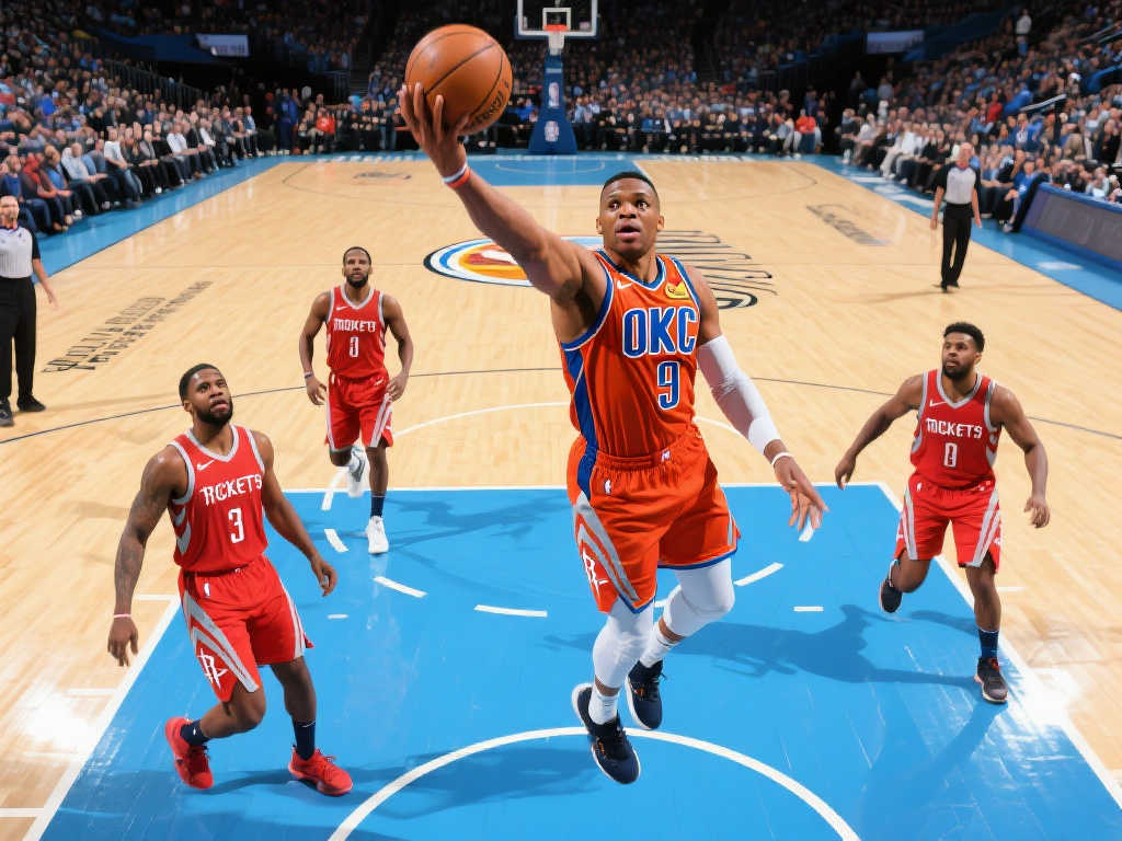 雷霆对阵火箭精彩瞬间